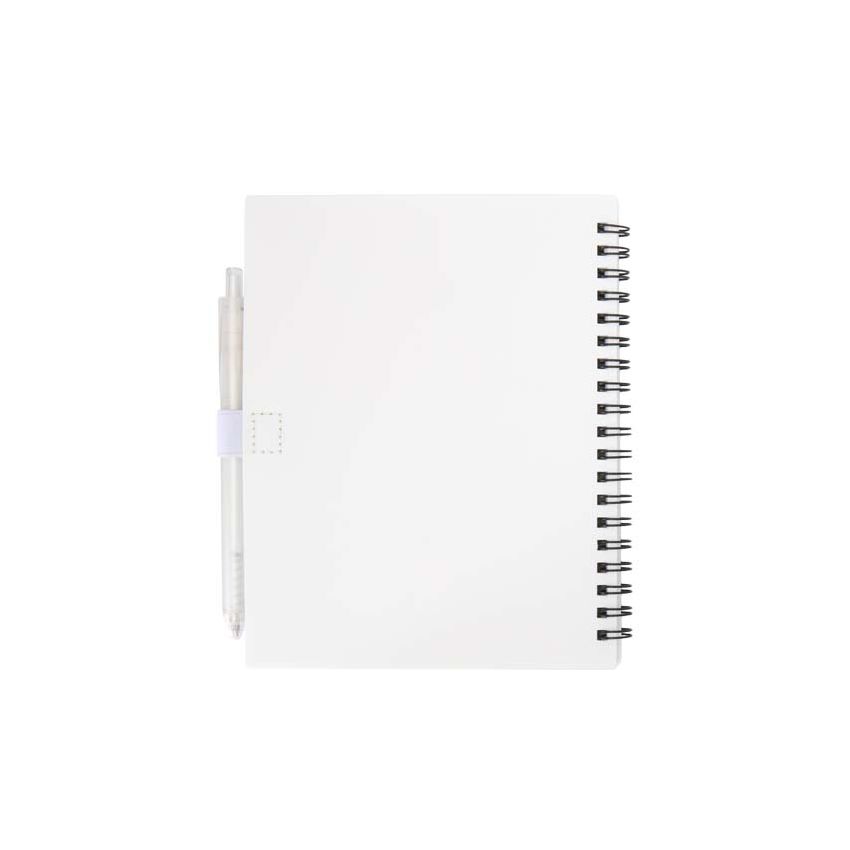 Ensemble de bloc-notes à couverture souple et stylo-bille en plastique recyclé (encre bleue) 