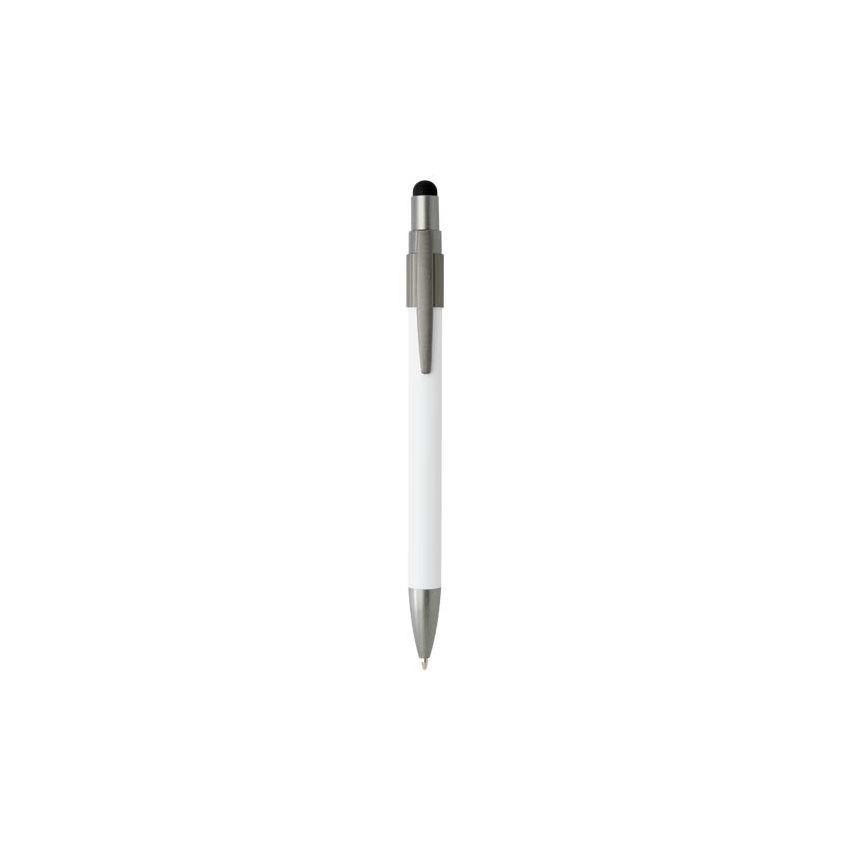 Stylo bille recyclé RCS avec stylet et hand spinner (encre bleue) 