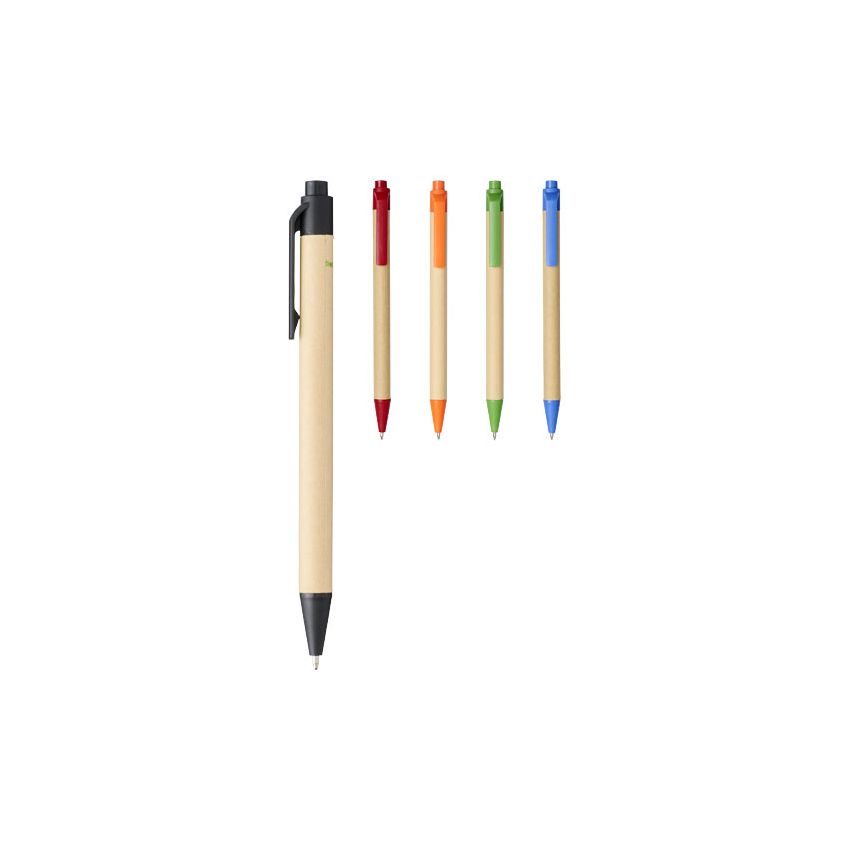 Stylo à bille en carton recyclé et plastique de maïs 
