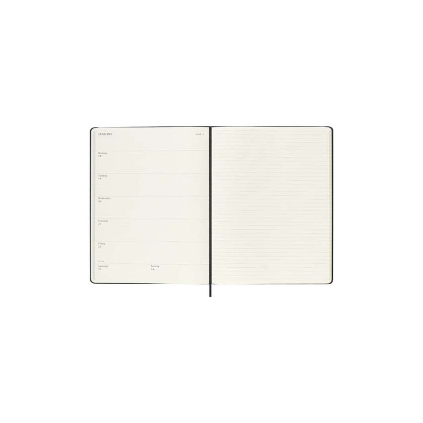 Agenda hebdomadaire XL à couverture rigide 12 mois Moleskine