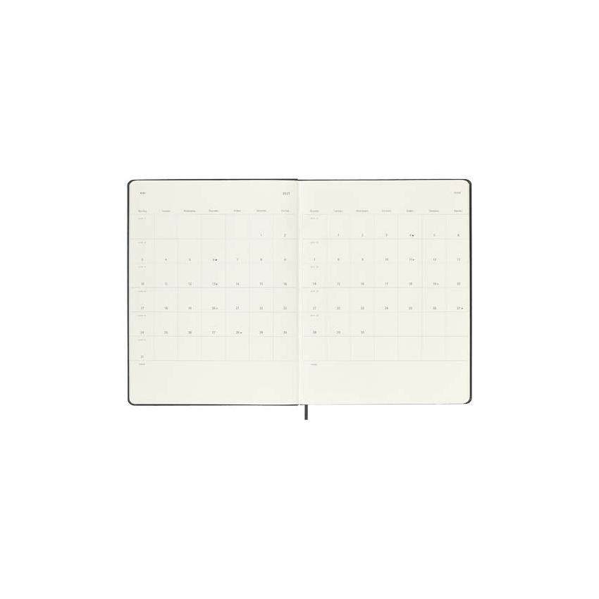 Agenda hebdomadaire XL à couverture rigide 12 mois Moleskine