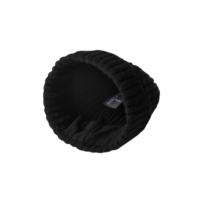 Bonnet en acrylique avec étiquette contrastée 