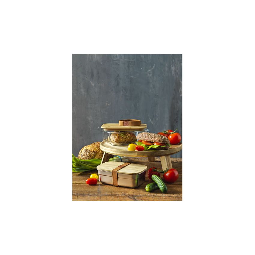 Lunchbox en verre avec couvercle en bambou 