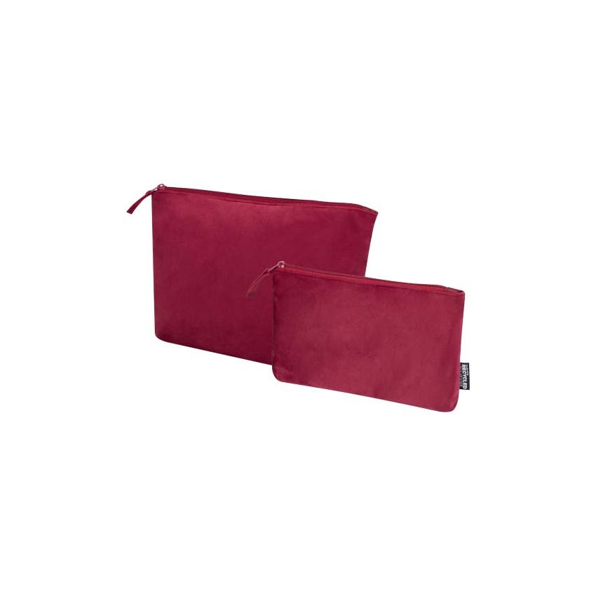 Ensemble de pochettes en velours pour articles d’hygiène recyclées GRS 