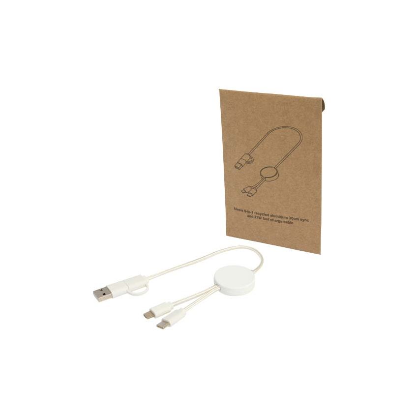 Câble de synchronisation de données et de charge rapide 27 W 30 cm en plastique recyclé 5 en 1 