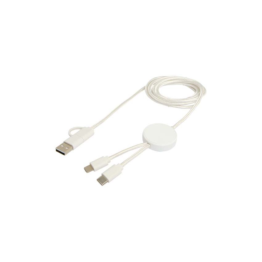 Câble de synchronisation de données et de charge rapide de 27 W de 150 cm en plastique recyclé 5-en-1 