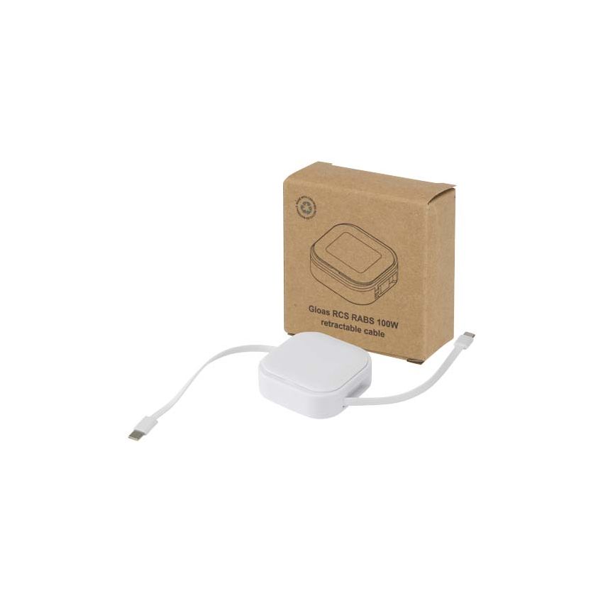 Câble rétractable de synchronisation de données et de charge rapide 100 W recyclé, 5 en 1, avec ensemble d’outils pour smartphone 