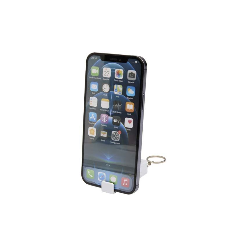 Support de téléphone en bambou avec jouet en plastique recyclé 
