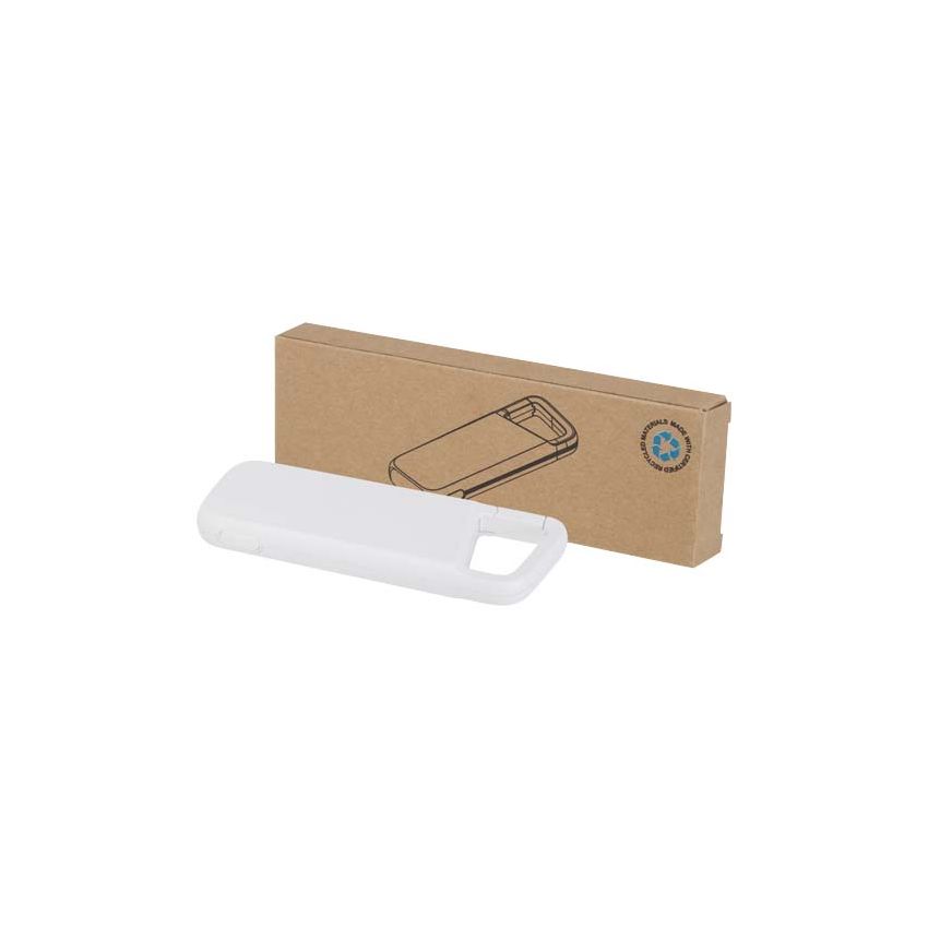 Batterie externe en plastique recyclé de 5 000 mAh, 12 W, résistante à l’eau, avec mousqueton « Alkes »