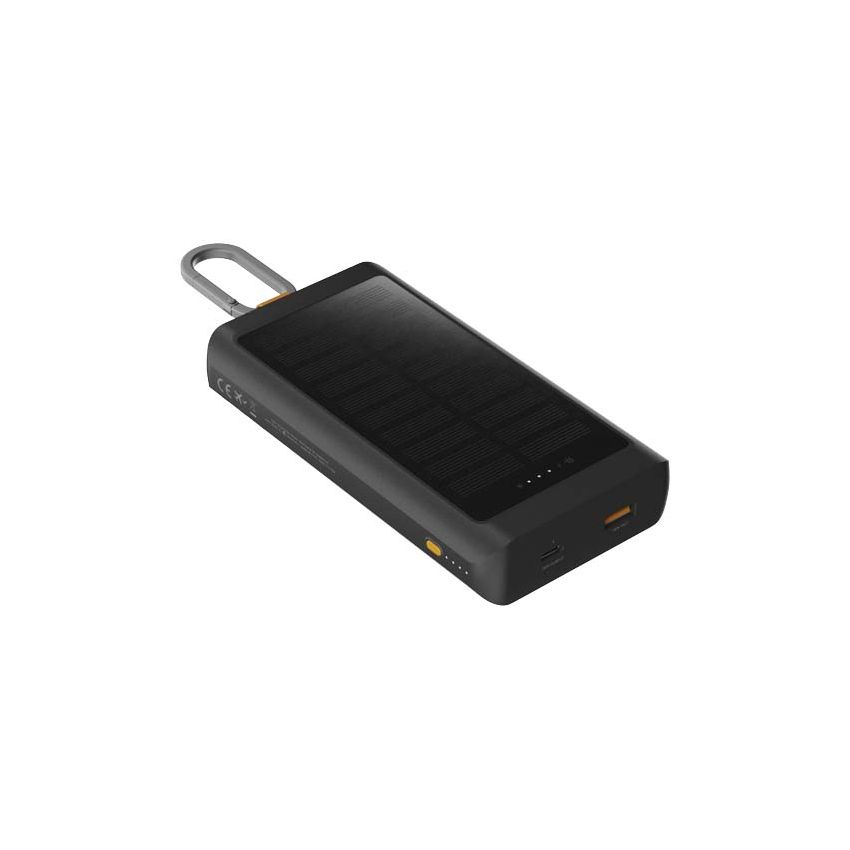 Batterie externe solaire de 10 000 mAh et 15 W avec lumière 