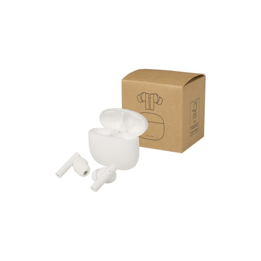 Écouteurs Bluetooth® True Wireless en plastique recyclé avec embouts en silicone 