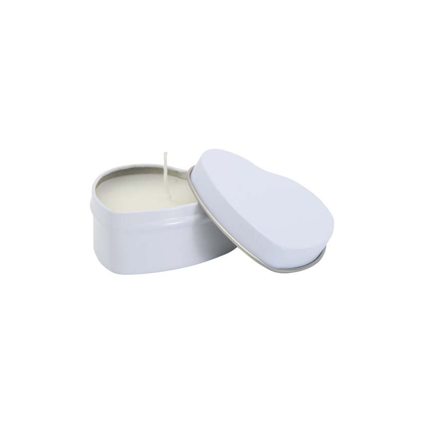 Bougie en étain en forme de cœur parfumée à la vanille 