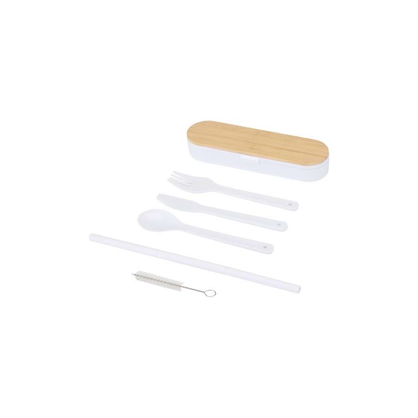 Coffret de couverts avec couvercle en bambou 