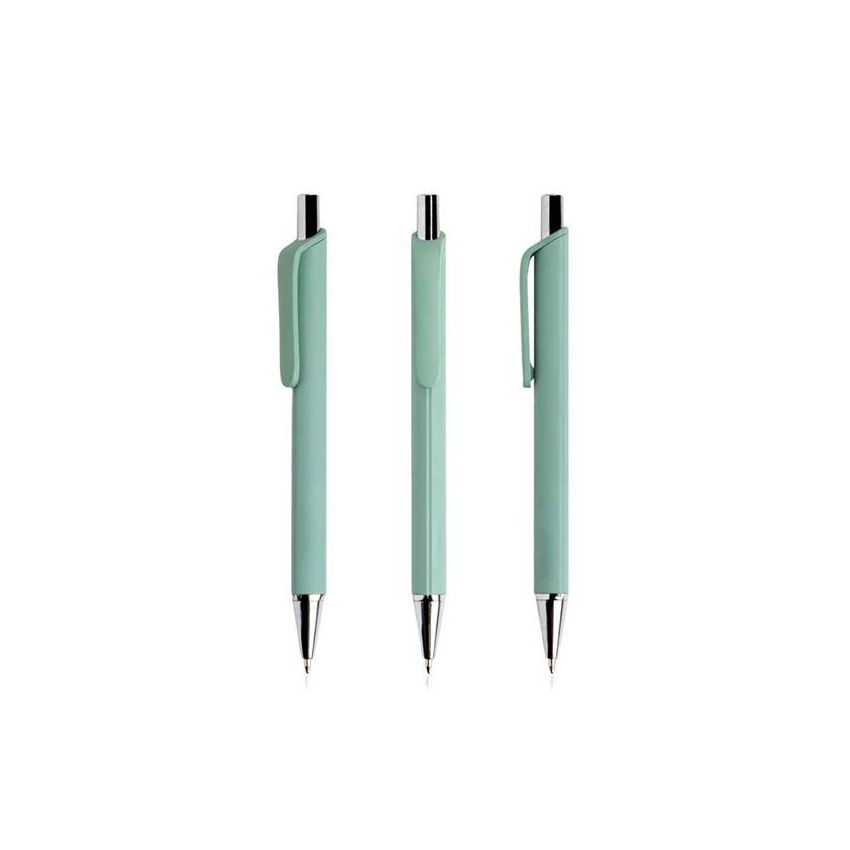 Tri-confort Stylo à bille en aluminium caoutchouté, triangulaire