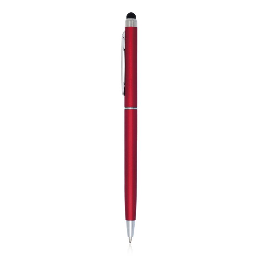Stylo bille en plastique Bric, avec touche tactile et clip en métal