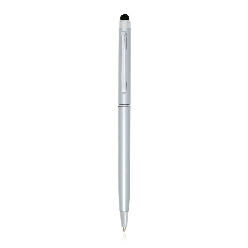 Stylo bille en plastique Bric, avec touche tactile et clip en métal