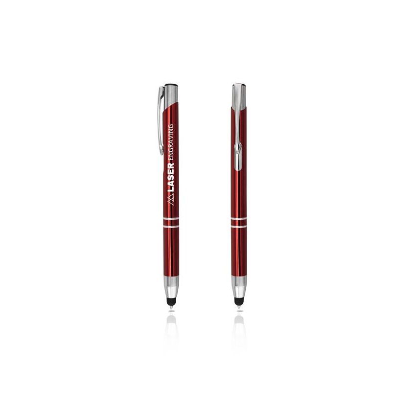 Stylo à bille en aluminium, avec écran tactile