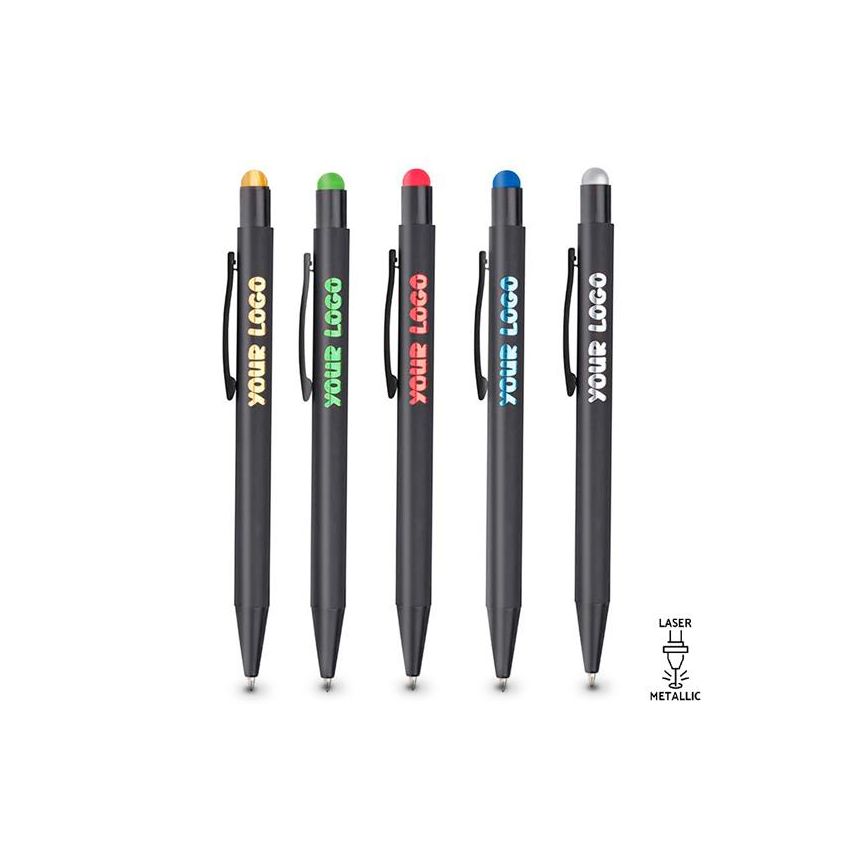 Stylo à bille tactile en aluminium, touch coloré