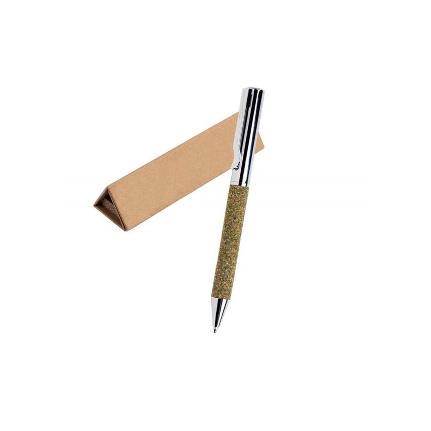Thévertia Stylo-bille en acier inoxydable et résidus de thé