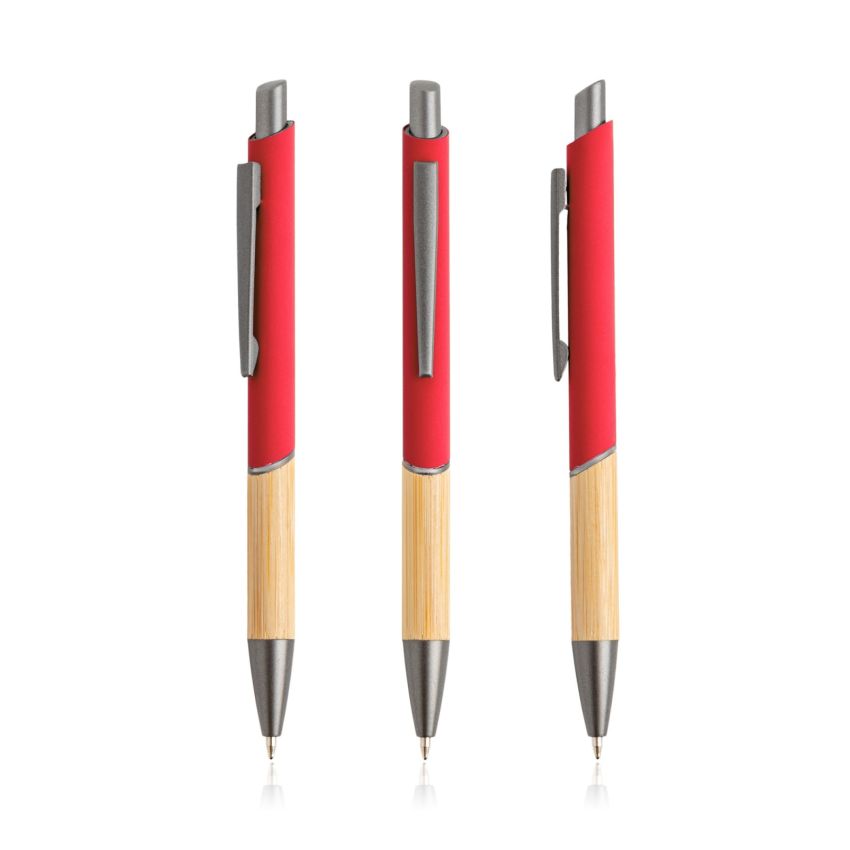 Stylo à bille en aluminium recyclé, grip en bambou