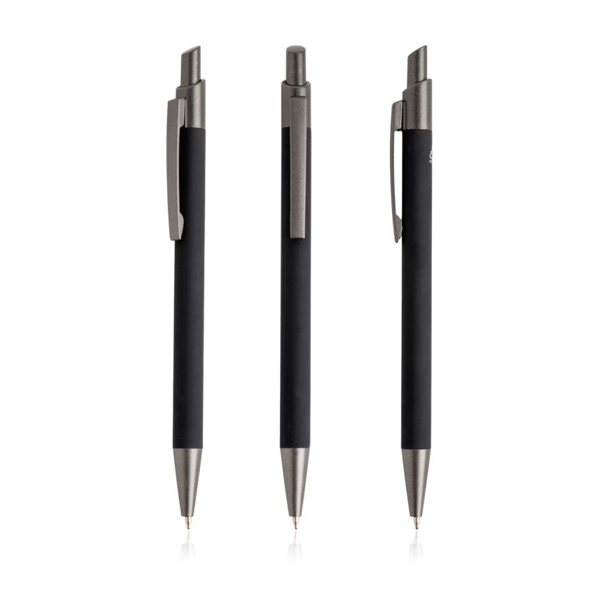 Stylo à bille en aluminium recyclé, toucher gomme