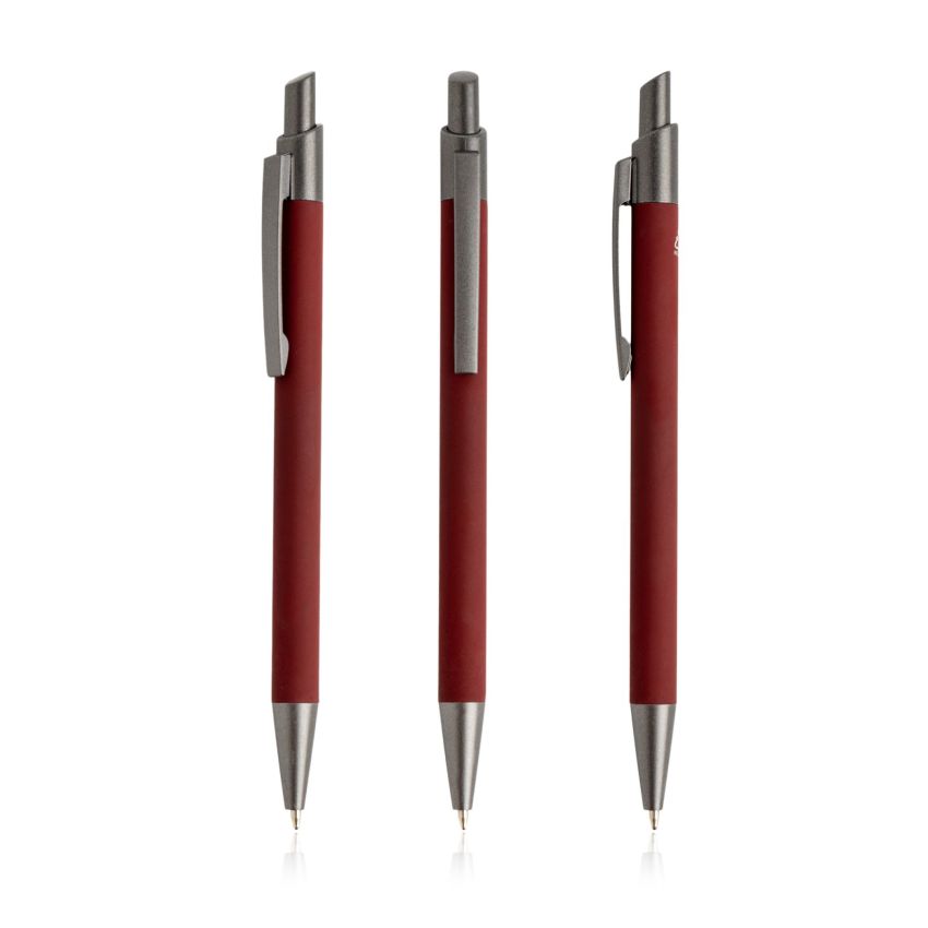 Stylo à bille en aluminium recyclé, toucher gomme