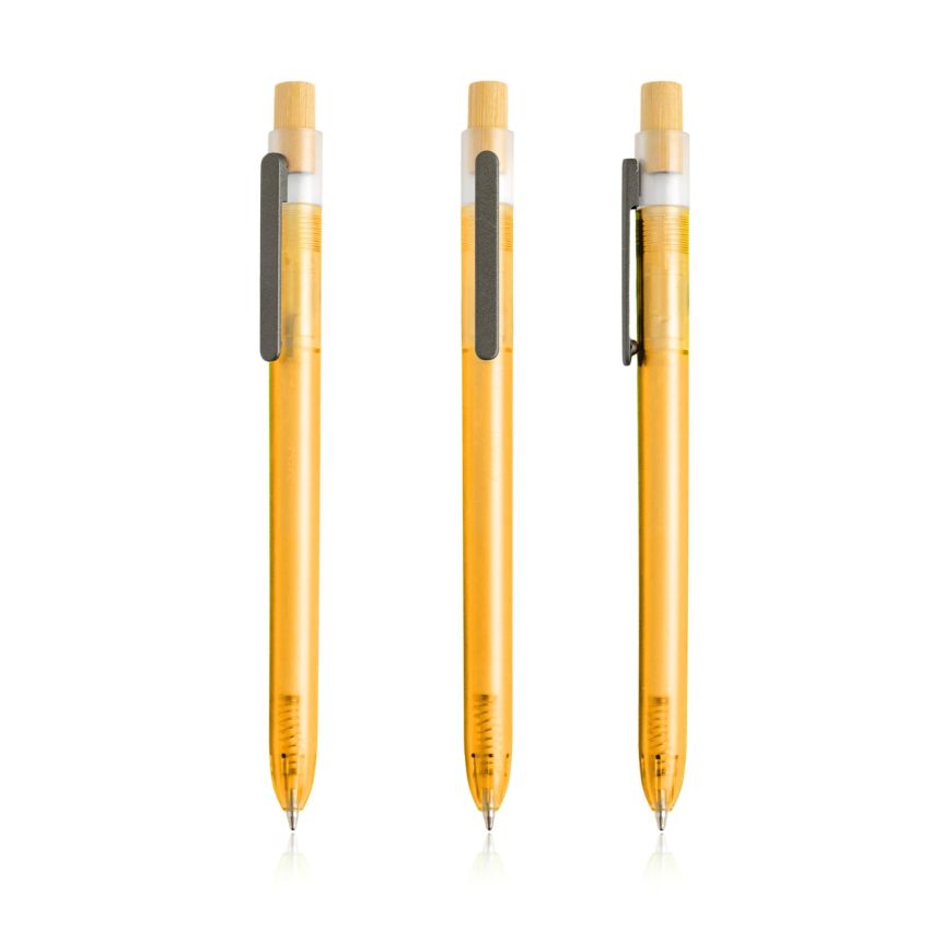 OPC Translucide Stylo-bille en PC des océans translucide, détail en bambou
