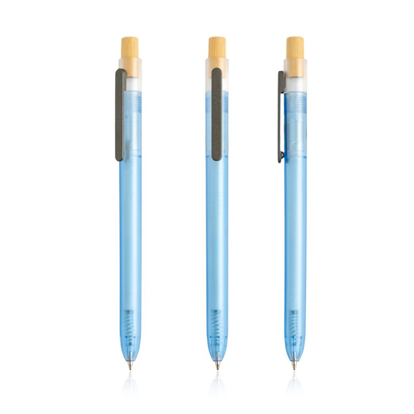 OPC Translucide Stylo-bille en PC des océans translucide, détail en bambou