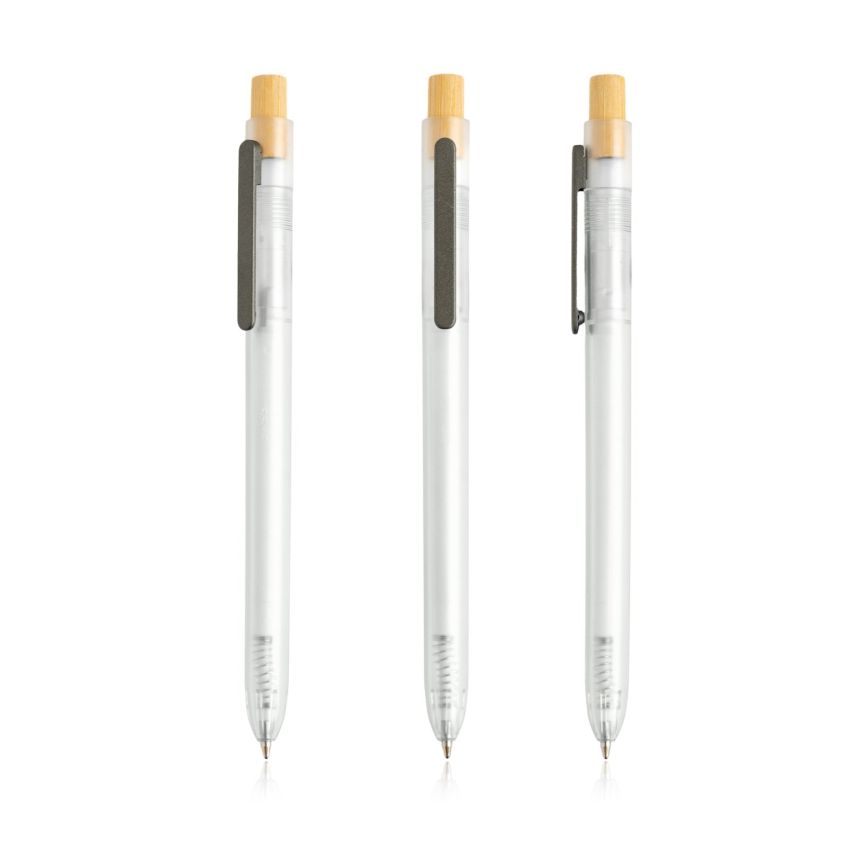 OPC Translucide Stylo-bille en PC des océans translucide, détail en bambou