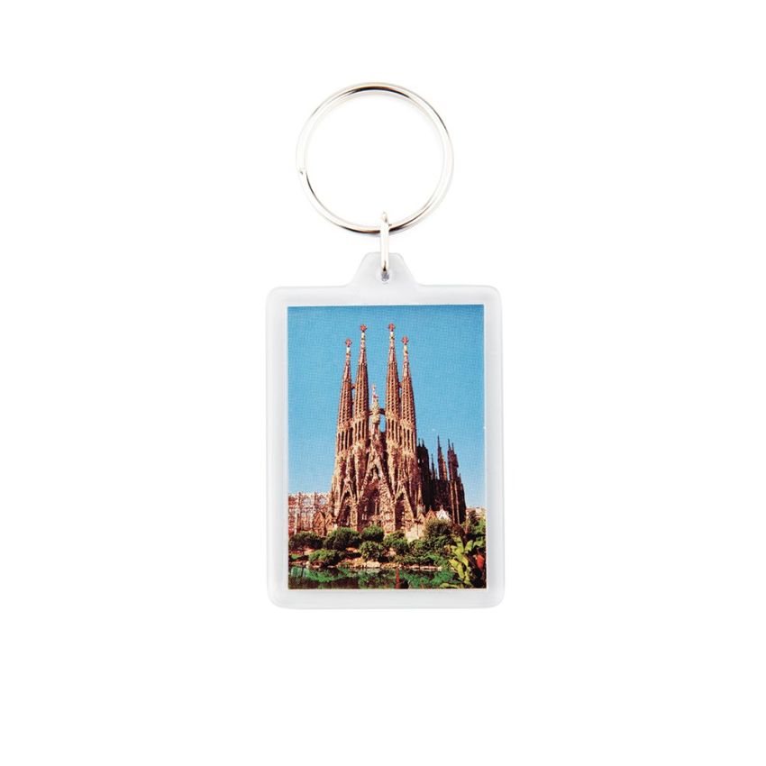 CR-50 Porte-clés CR-50 rectangulaire à 2 faces, en acrylique