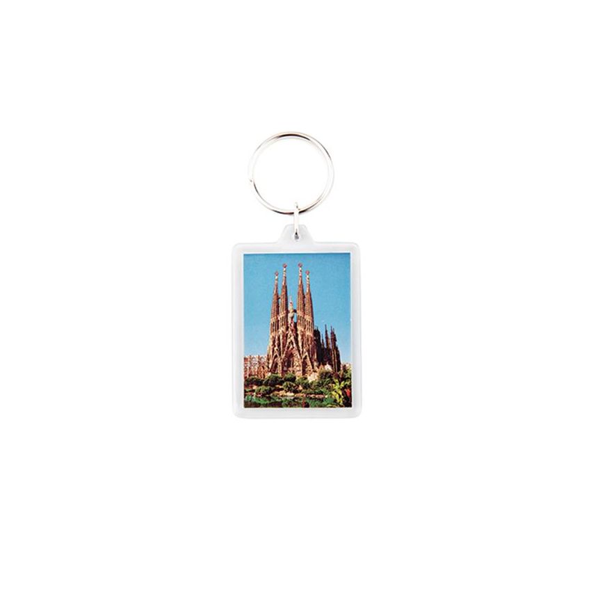 CR-50 Porte-clés CR-50 rectangulaire à 2 faces, en acrylique