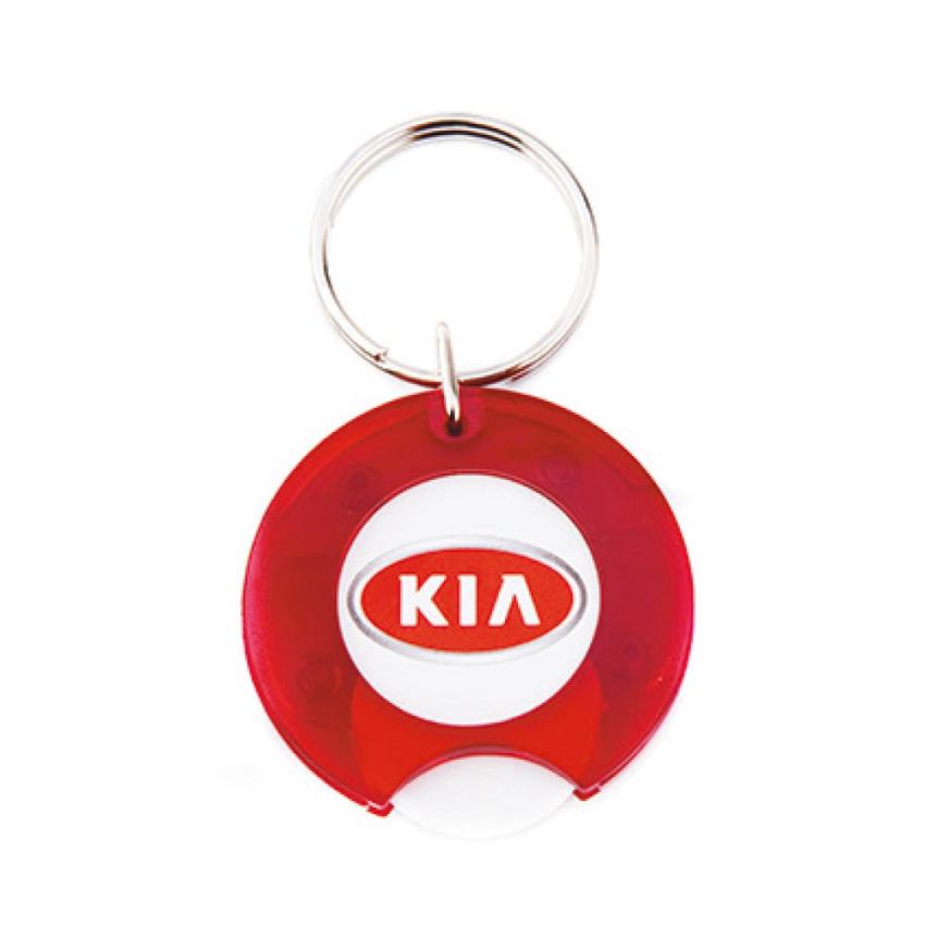 CR-25 Porte-clés CR-25 avec jeton € pour chariot de courses, 1 face (Ø25mm)