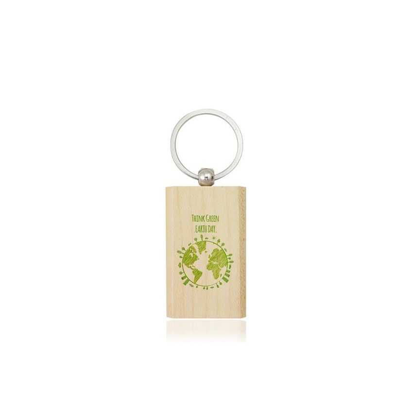 Kylie Porte-clés rectangulaire en bois