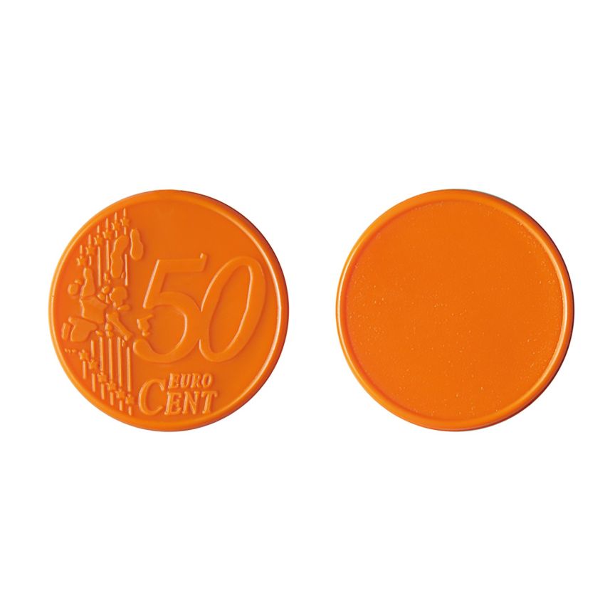 Jeton 50 Fiche € 0,50 pour chariot, plastique PS