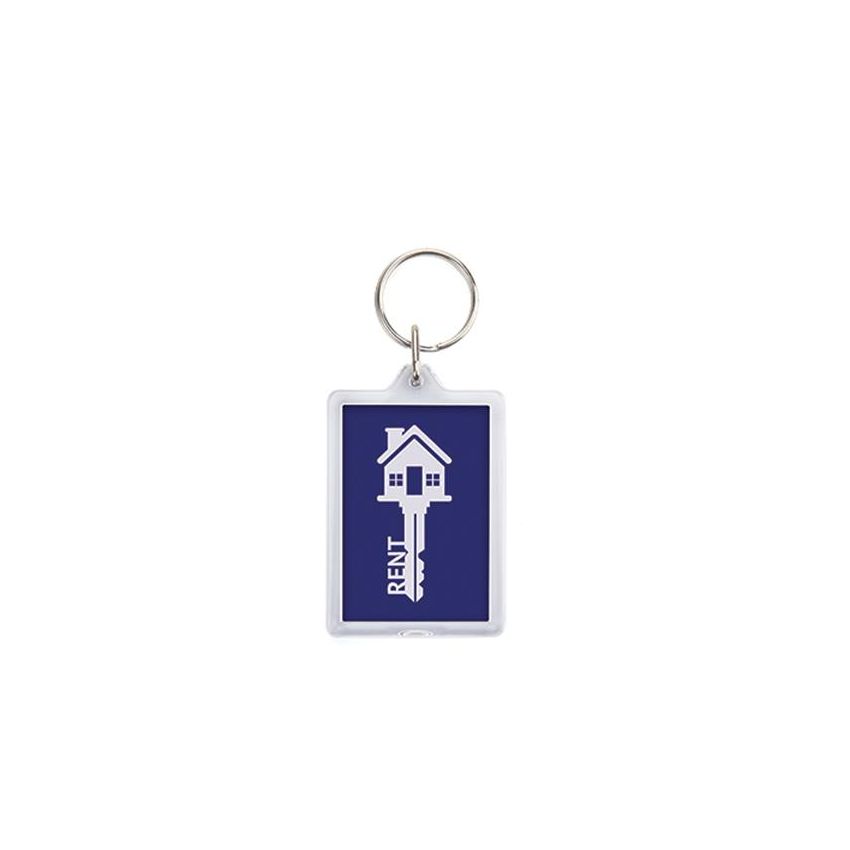 CR-OP Porte-Clés CR-OP rectangulaire avec ouverture facile, acrylique
