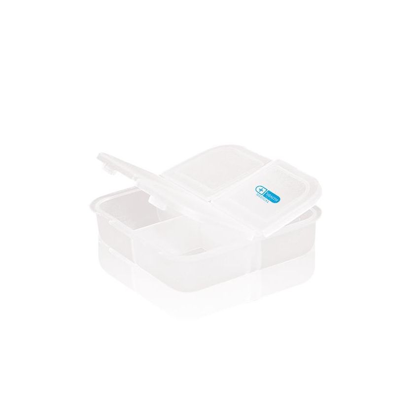 Labox Boîte de comprimés carrée, 4 compartiments