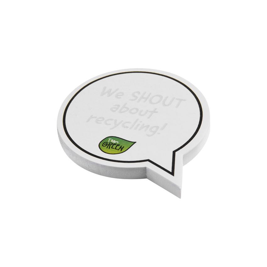 Notes adhésives recyclées en forme de bulle de dialogue