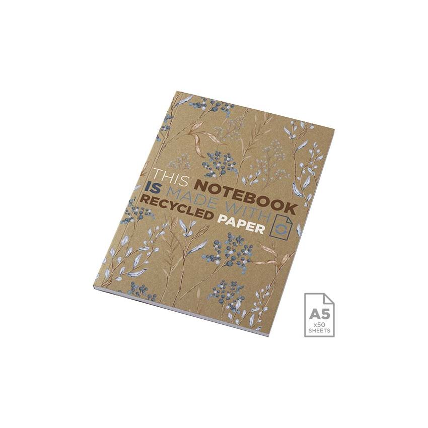 Bloc-notes Kraft A5 à couverture souple recyclée - 50 feuilles 