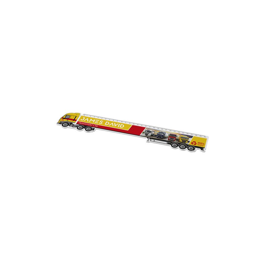 Règle en plastique recyclé en forme de camion de 30 cm 
