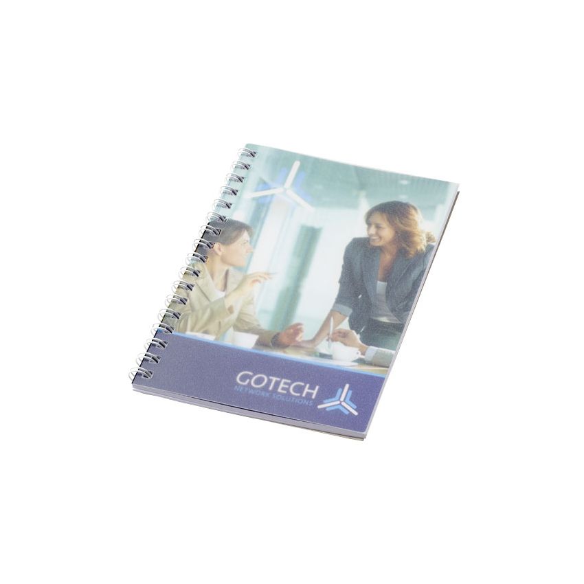 Carnet A6 à spirale métallique avec couverture en PP Desk-Mate®