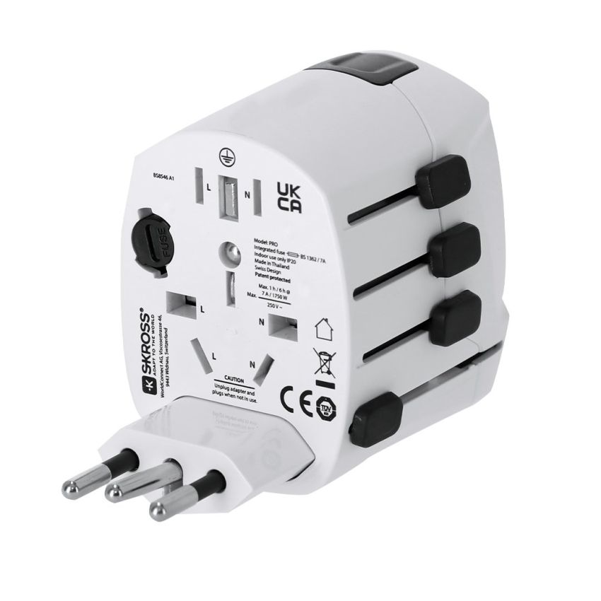 Adaptateur de voyage universel Skross PRO 3-POLE