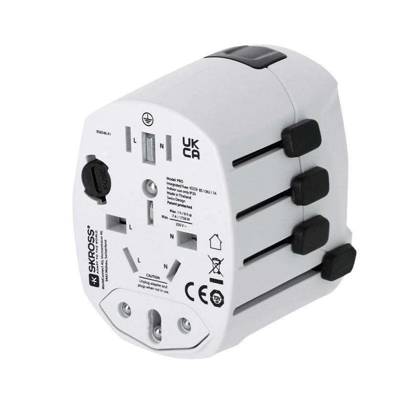 Adaptateur de voyage universel Skross PRO 3-POLE