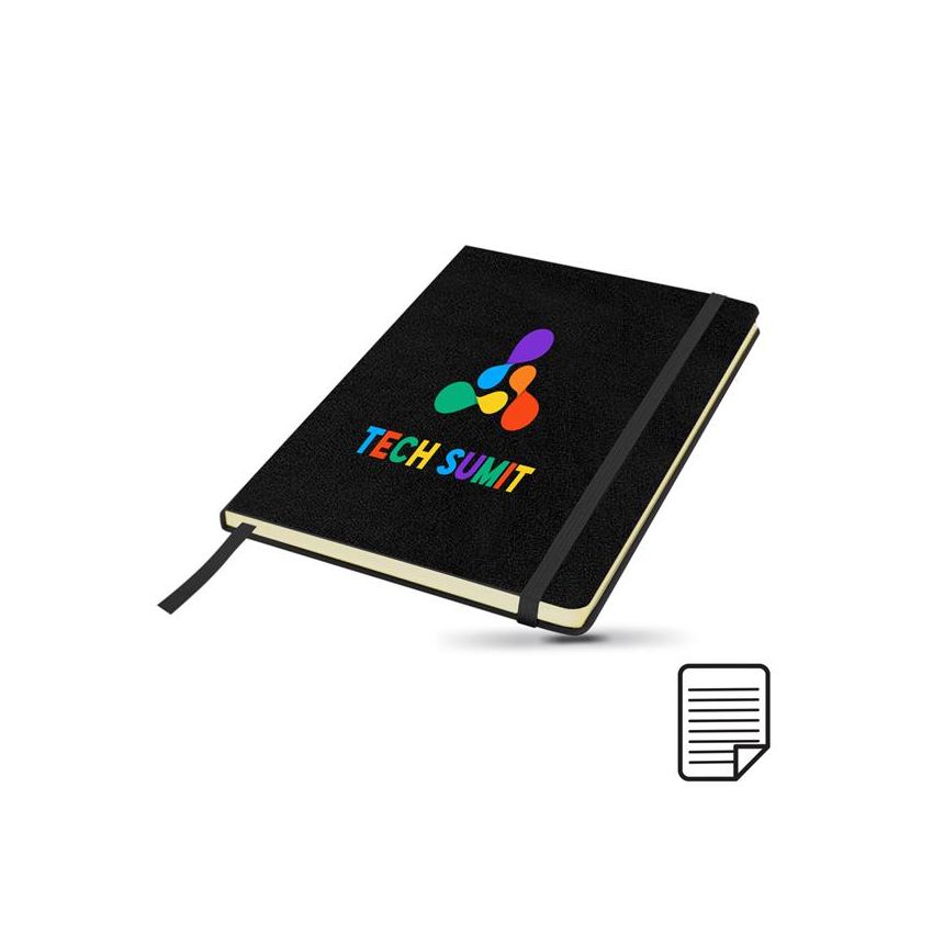 Kinylined Bloc-notes A5 ligné, avec couverture en carton et pochette