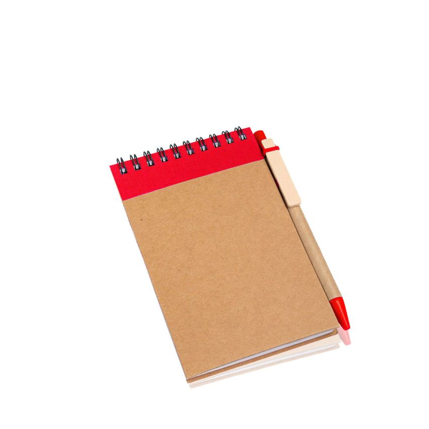 Recynote A6 Bloc-notes A6 en carton, avec stylo à bille