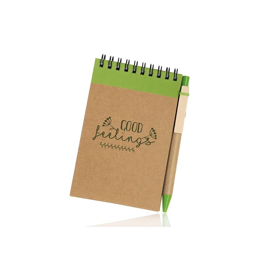 Recynote A6 Bloc-notes A6 en carton, avec stylo à bille