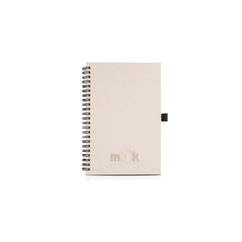 Milknote Bloc-notes à anneaux A5 en carton recyclé de briques de lait