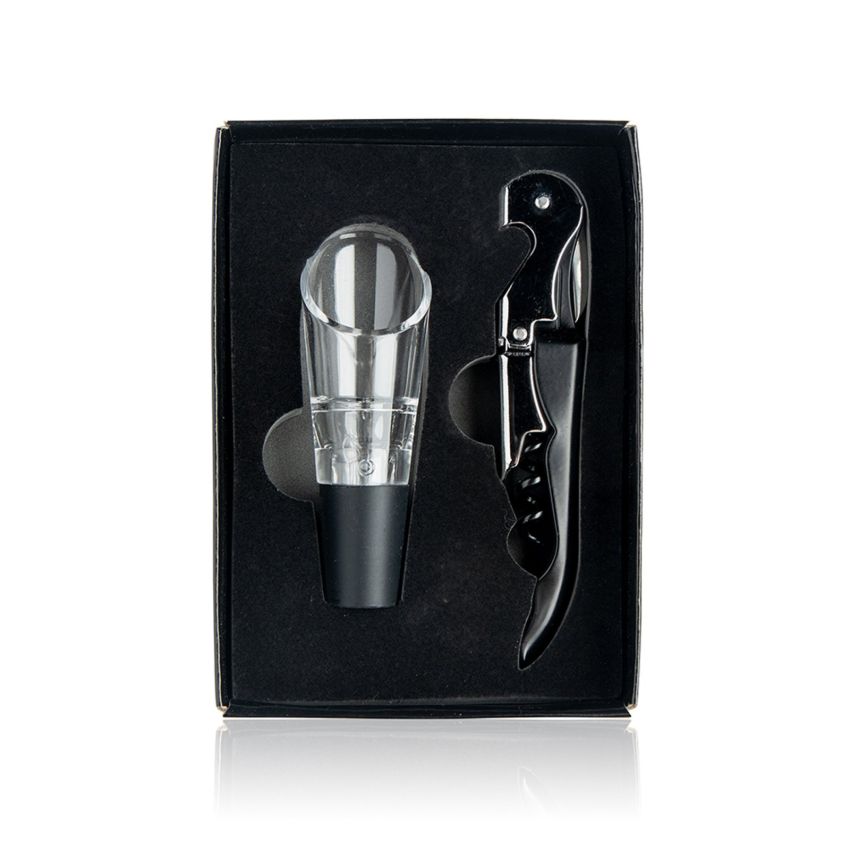 Dwine Set de vin en acier inoxydable, avec tire-bouchon et décanteur