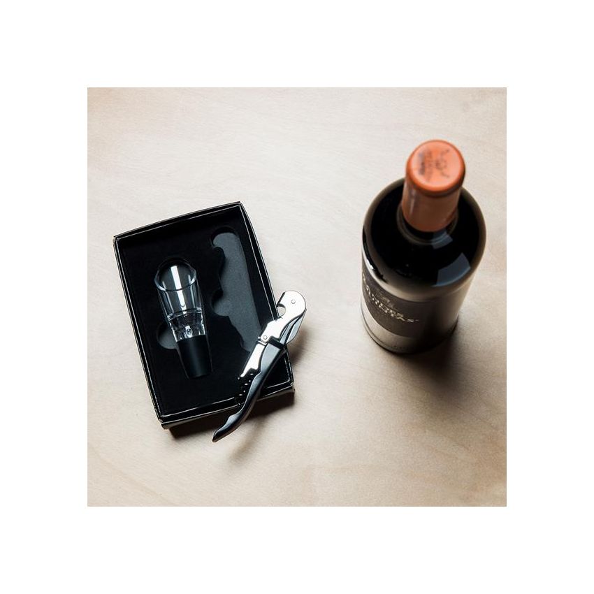 Dwine Set de vin en acier inoxydable, avec tire-bouchon et décanteur