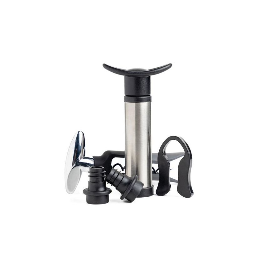 Winelux Coffret à vin avec pompe et bouchons sous vide, tire-bouchon et coupe-capsule