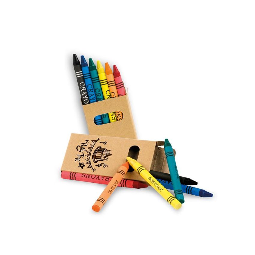 SixArt Boîte avec 6 crayons de cire
